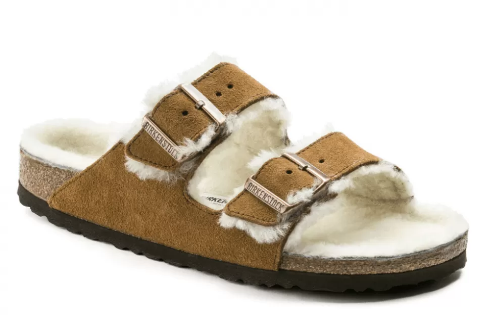 Women Birkenstock Slippers-Arizona Shearling Sandal