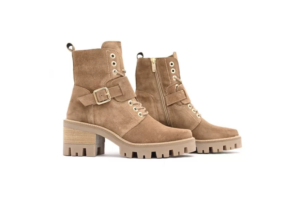 Women Alpe Boots-Heeled Biker Boot