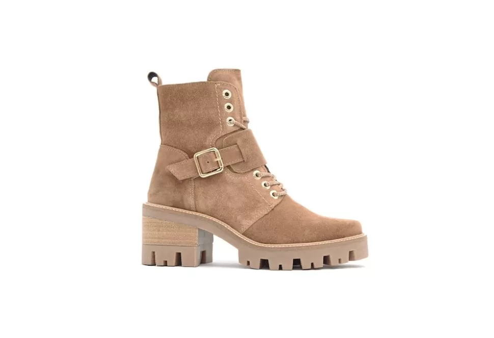 Women Alpe Boots-Heeled Biker Boot