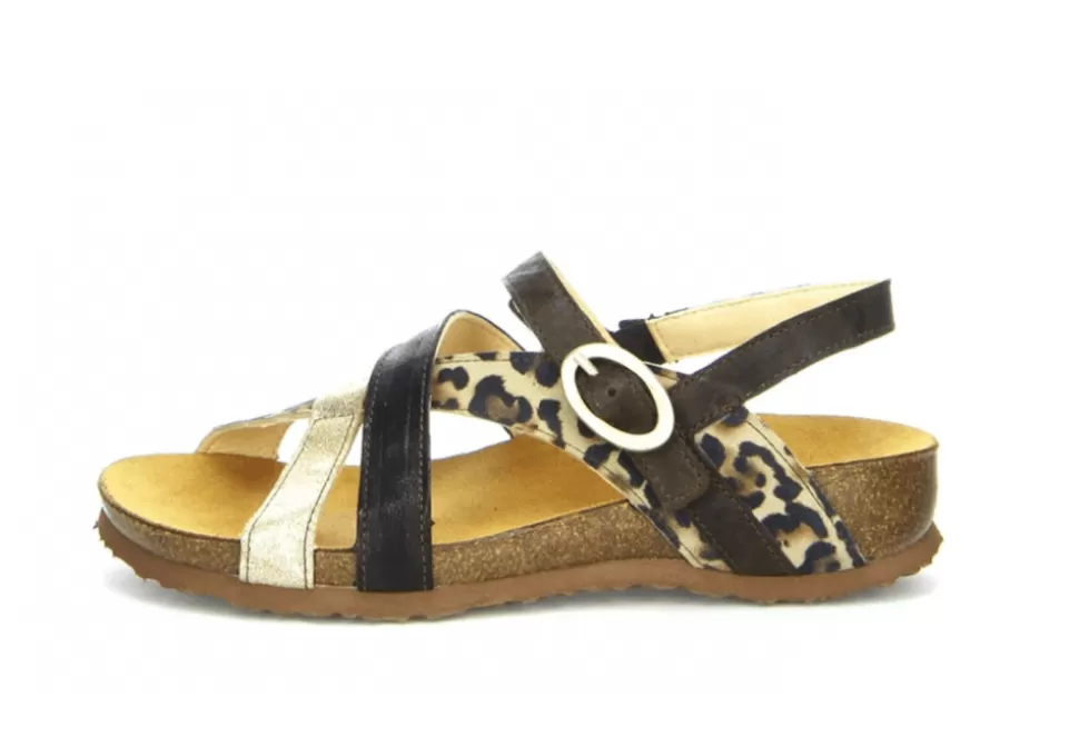 Women Think! Sandals-Julia Leopard Strap Sandal