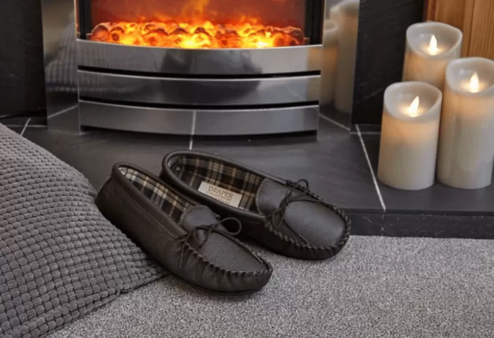 Men Drapers Slippers-Michael Leather Slipper