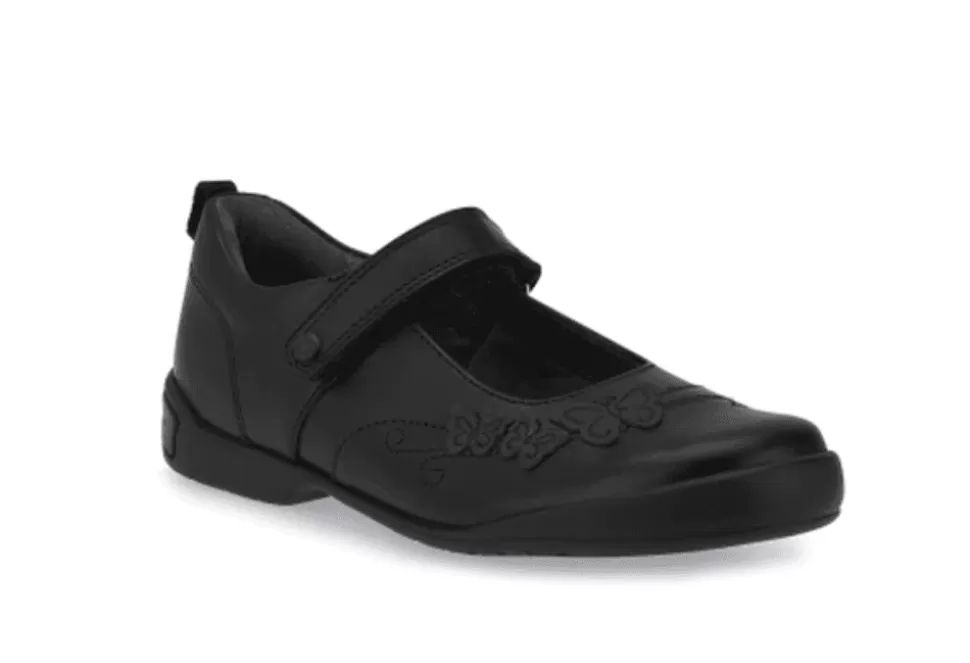 Girls Start- Rite School Shoes-Pump Black Leather School Shoe