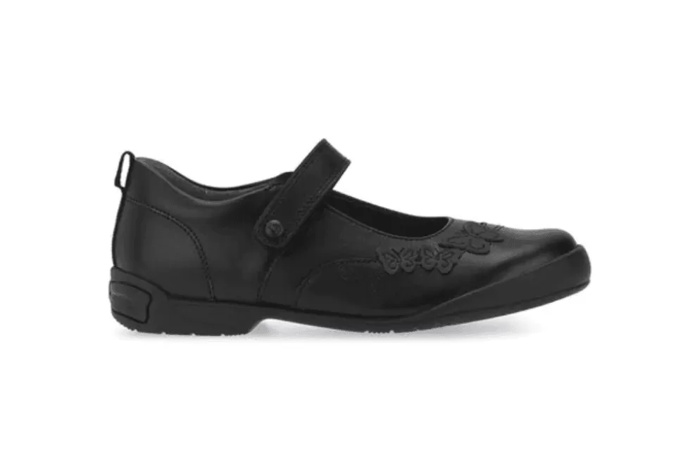 Girls Start- Rite School Shoes-Pump Black Leather School Shoe