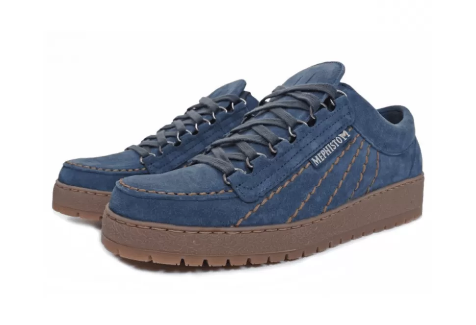 Men Mephisto Walking Shoes-Rainbow Suede Lace Up